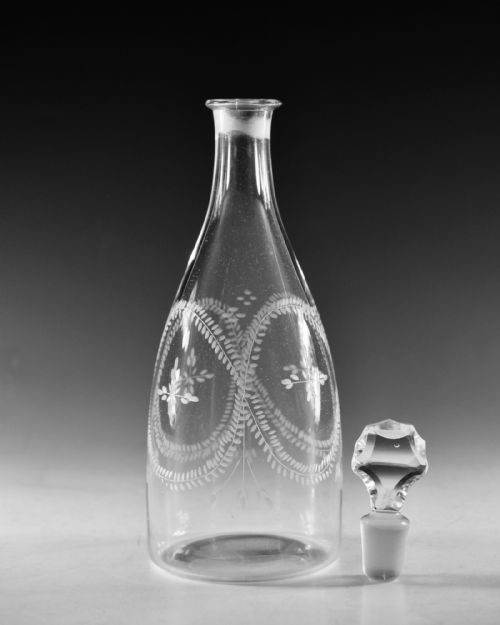 ANTIQUE GLASS TAPER DECANTER ENGLISH C1780 - ADDITIONAL PHOTO 3