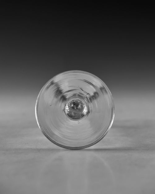ANTIQUE GLASS FACET STEM WINE GLASS ENGLISH C1780 - ADDITIONAL PHOTO 4