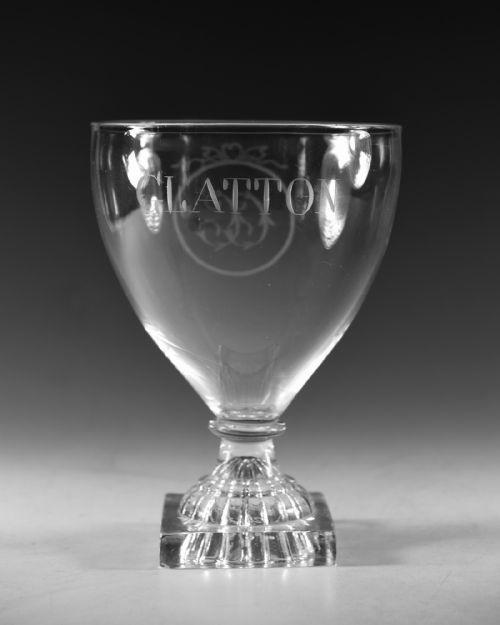 ANTIQUE GLASS ENGRAVED RUMMER ENGLISH LATE 18TH CENTURY - ADDITIONAL PHOTO 1
