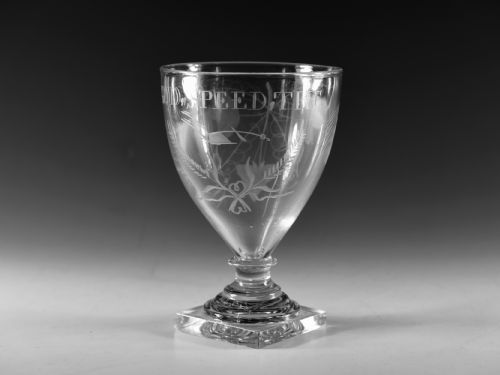 antique glass engraved rummer english c1790 - CATEGORY: ANTIQUE GLASS - DATED 18TH CENTURY