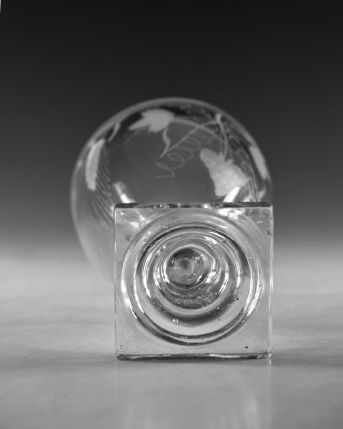 ANTIQUE GLASS ENGRAVED RUMMER ENGLISH C1790 - ADDITIONAL PHOTO 5