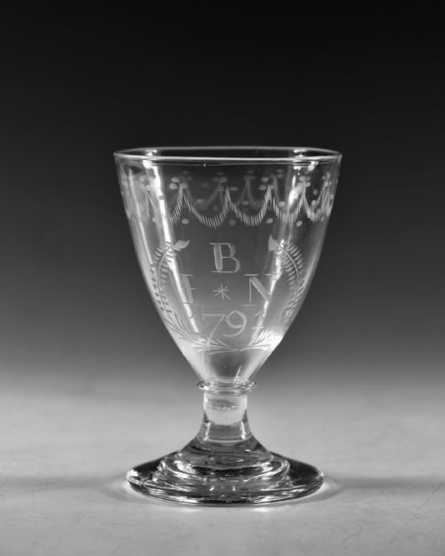 ANTIQUE GLASS OVOID RUMMER ENGLISH C1791 - ADDITIONAL PHOTO 1