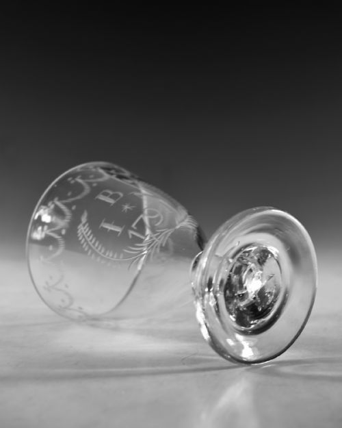 ANTIQUE GLASS OVOID RUMMER ENGLISH C1791 - ADDITIONAL PHOTO 2