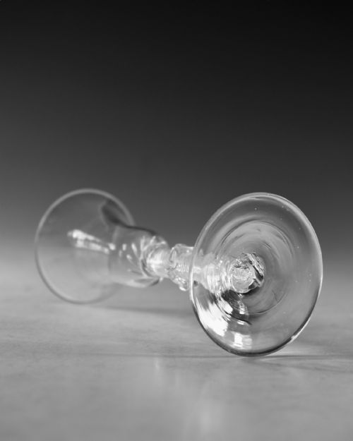 ANTIQUE GLASS MULTI SPIRAL AIR TWIST WINE GLASS ENGLISH C1755 - ADDITIONAL PHOTO 2