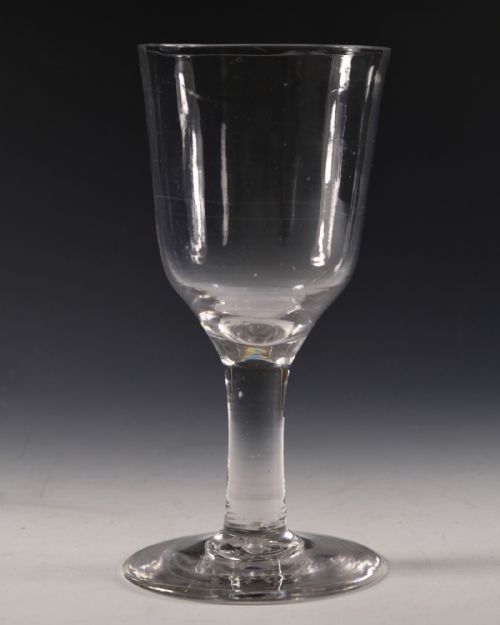 ANTIQUE GLASS PLAIN STEM GOBLET ENGLISH C1760 - ADDITIONAL PHOTO 1