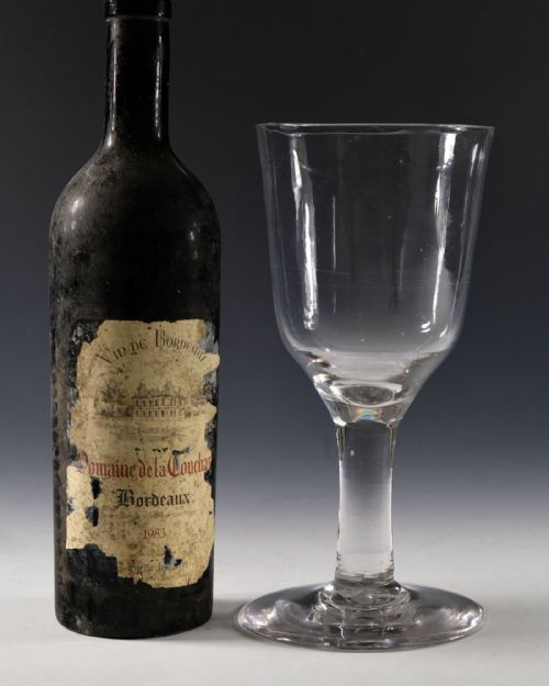 ANTIQUE GLASS PLAIN STEM GOBLET ENGLISH C1760 - ADDITIONAL PHOTO 3