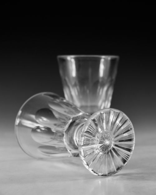 ANTIQUE GLASS PAIR OF RUMMERS ENGLISH C1830 - ADDITIONAL PHOTO 3