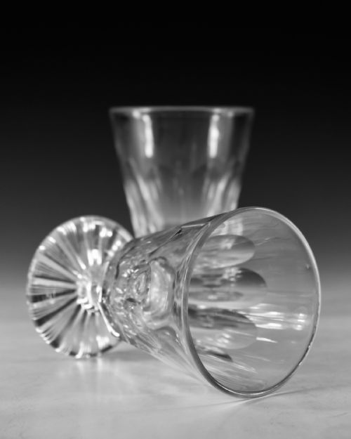 ANTIQUE GLASS PAIR OF RUMMERS ENGLISH C1830 - ADDITIONAL PHOTO 4
