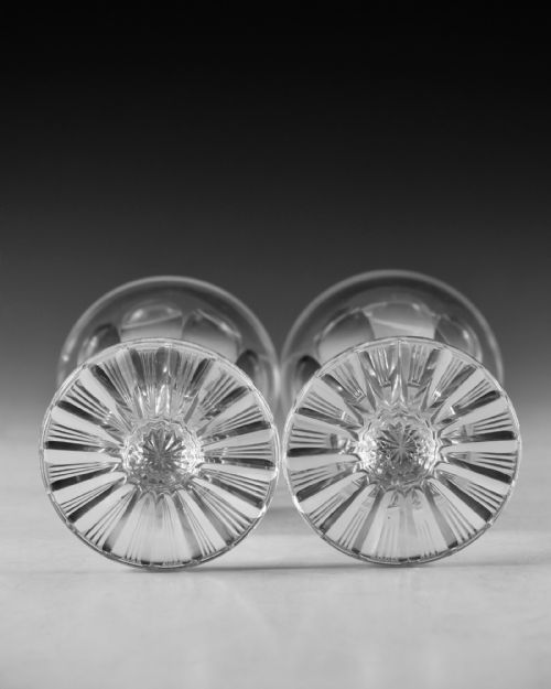 ANTIQUE GLASS PAIR OF RUMMERS ENGLISH C1830 - ADDITIONAL PHOTO 6