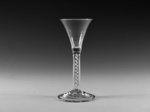 antique glass mercury twist wine glass english c1755 - CATEGORY: ANTIQUE GLASS - DATED 18TH CENTURY