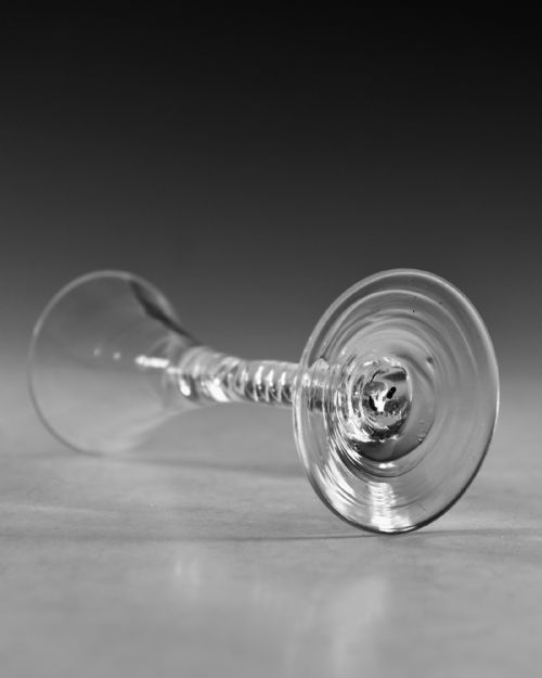 ANTIQUE GLASS MERCURY TWIST WINE GLASS ENGLISH C1755 - ADDITIONAL PHOTO 2