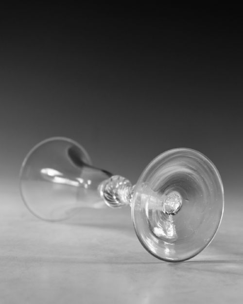 ANTIQUE GLASS MULTI SPIRAL AIR TWIST WINE GLASS ENGLISH C1755 - ADDITIONAL PHOTO 2