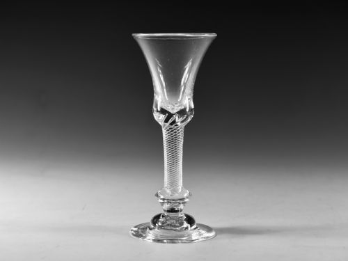 antique glass composite stem wine glass english c1755 - CATEGORY: ANTIQUE GLASS - DATED 18TH CENTURY