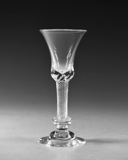 ANTIQUE GLASS COMPOSITE STEM WINE GLASS ENGLISH C1755 - ADDITIONAL PHOTO 1