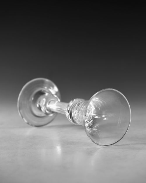 ANTIQUE GLASS COMPOSITE STEM WINE GLASS ENGLISH C1755 - ADDITIONAL PHOTO 10