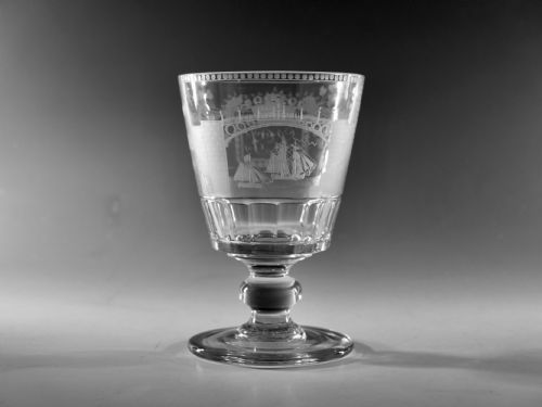 antique glass sunderland bridge goblet c1825 - CATEGORY: ANTIQUE GLASS - DATED GEORGIAN