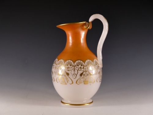 antique glass gilded jug richardsons c1850 - CATEGORY: ANTIQUE GLASS - DATED 19TH CENTURY