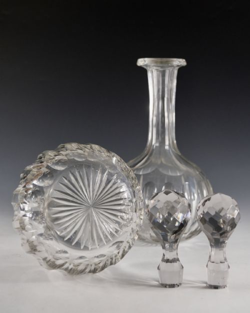 ANTIQUE GLASS PAIR OF MAGNUM DECANTERS ENGLISH C1880 - ADDITIONAL PHOTO 5
