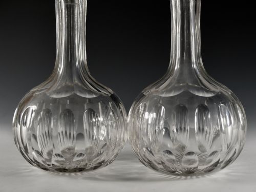 ANTIQUE GLASS PAIR OF MAGNUM DECANTERS ENGLISH C1880 - ADDITIONAL PHOTO 8