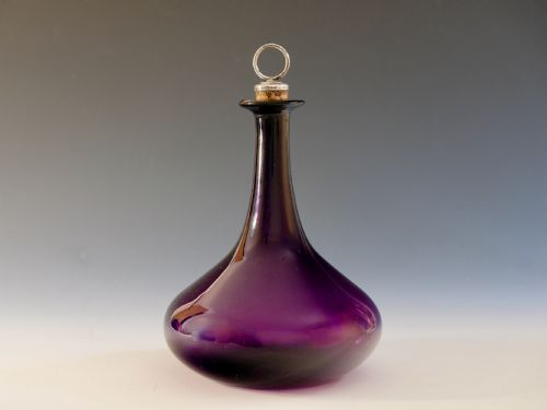 antique glass amethyst mel carafe english c1840 - CATEGORY: ANTIQUE GLASS - DATED 19TH CENTURY