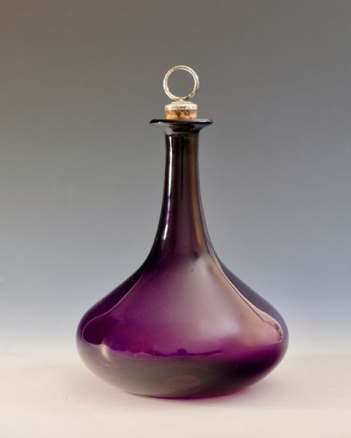 ANTIQUE GLASS AMETHYST MEL CARAFE ENGLISH C1840 - ADDITIONAL PHOTO 1