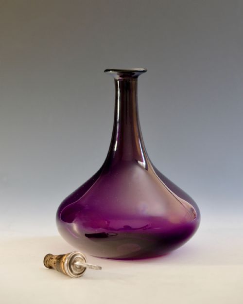 ANTIQUE GLASS AMETHYST MEL CARAFE ENGLISH C1840 - ADDITIONAL PHOTO 2