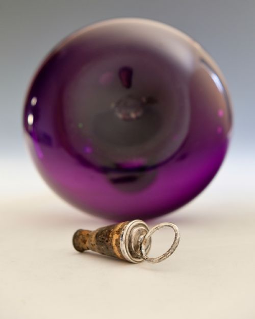 ANTIQUE GLASS AMETHYST MEL CARAFE ENGLISH C1840 - ADDITIONAL PHOTO 6