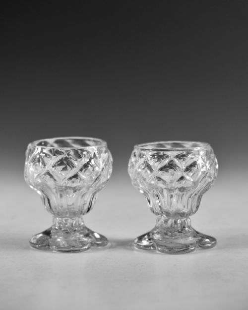 ANTIQUE GLASS PAIR OF BONNET GLASSES ENGLISH C1760 - ADDITIONAL PHOTO 1