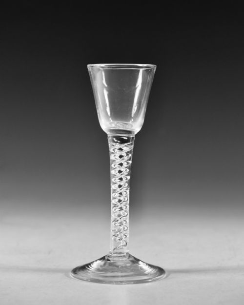 ANTIQUE GLASS MERCURY TWIST WINE GLASS ENGLISH C1755 - ADDITIONAL PHOTO 6