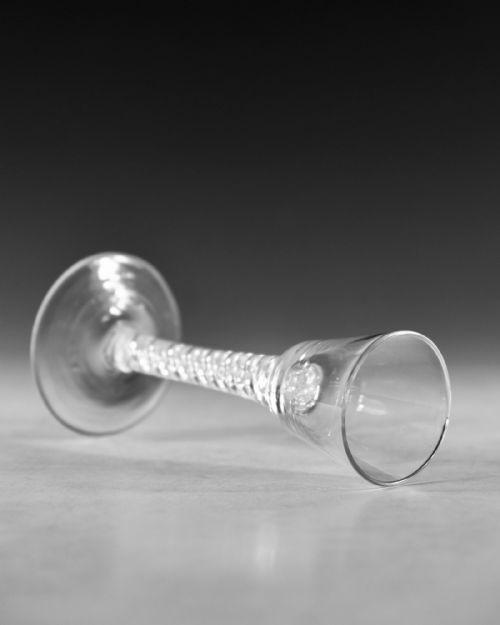 ANTIQUE GLASS MERCURY TWIST WINE GLASS ENGLISH C1755 - ADDITIONAL PHOTO 9