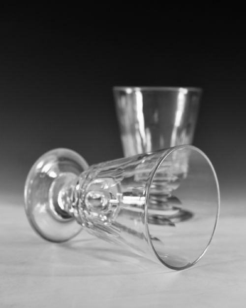 ANTIQUE GLASS PAIR OF BUCKET BOWL RUMMERS C1830 - ADDITIONAL PHOTO 6