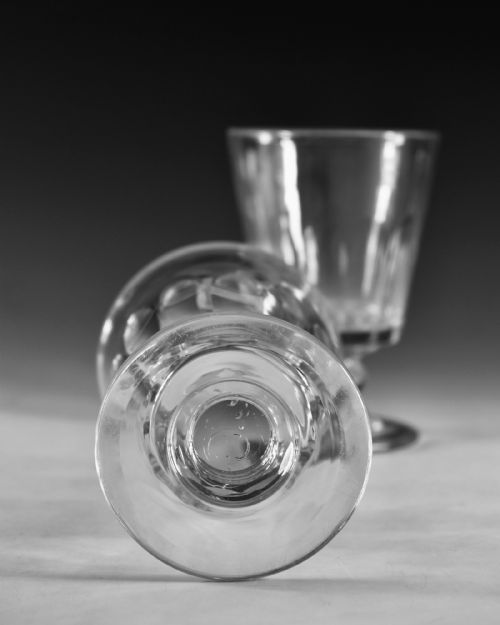 ANTIQUE GLASS PAIR OF BUCKET BOWL RUMMERS C1830 - ADDITIONAL PHOTO 7