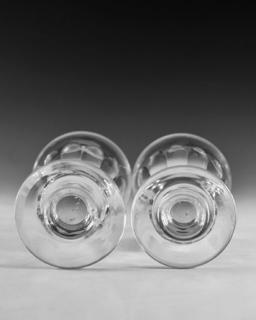 ANTIQUE GLASS PAIR OF BUCKET BOWL RUMMERS C1830 - ADDITIONAL PHOTO 8