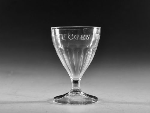ANTIQUE GLASS RUMMER SUCCESS TO THE STRAW WORK ENGLISH C1800 - ADDITIONAL PHOTO 1