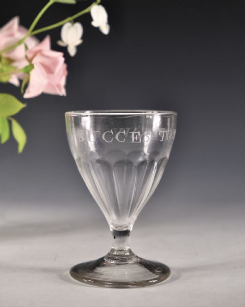 ANTIQUE GLASS RUMMER SUCCESS TO THE STRAW WORK ENGLISH C1800 - ADDITIONAL PHOTO 2