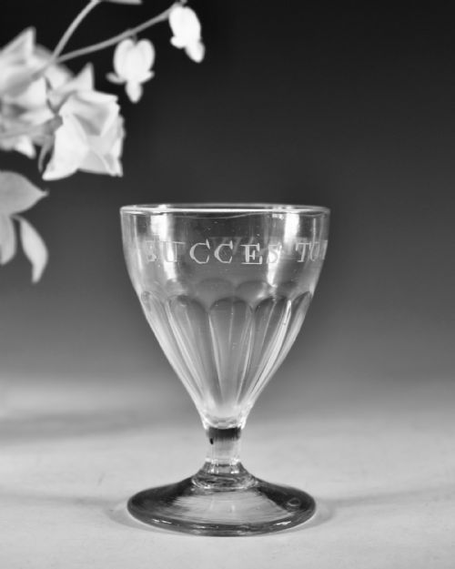 ANTIQUE GLASS RUMMER SUCCESS TO THE STRAW WORK ENGLISH C1800 - ADDITIONAL PHOTO 3
