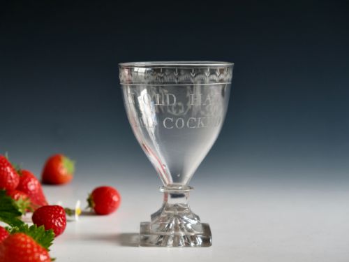 antique glass engraved rummer english c1800 - CATEGORY: ANTIQUE GLASS - DATED GEORGIAN