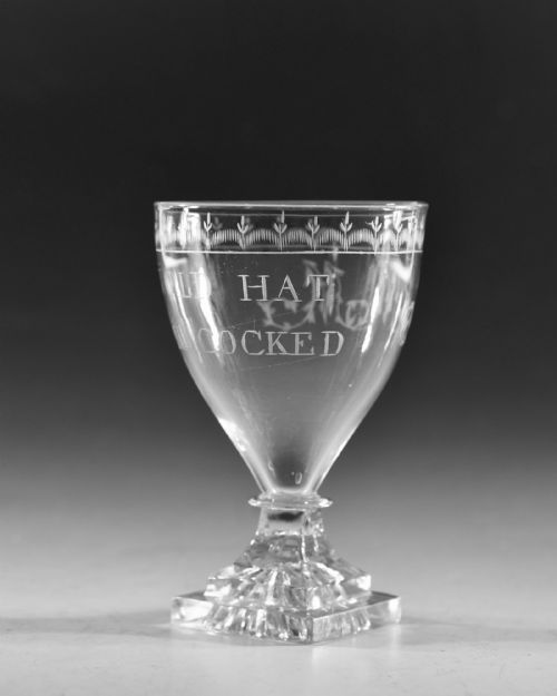 ANTIQUE GLASS ENGRAVED RUMMER ENGLISH C1800 - ADDITIONAL PHOTO 5