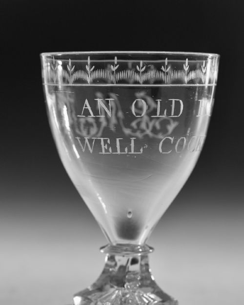ANTIQUE GLASS ENGRAVED RUMMER ENGLISH C1800 - ADDITIONAL PHOTO 9
