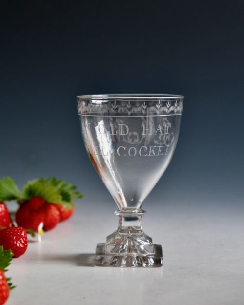 ANTIQUE GLASS ENGRAVED RUMMER ENGLISH C1800 - ADDITIONAL PHOTO 11