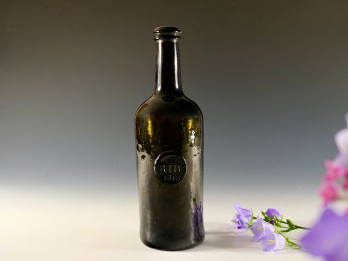 antique glass sealed wine bottle rhc 1815 - CATEGORY: ANTIQUE GLASS - DATED GEORGIAN