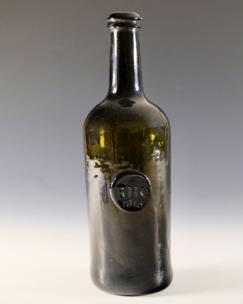 ANTIQUE GLASS SEALED WINE BOTTLE RHC 1815 - ADDITIONAL PHOTO 5