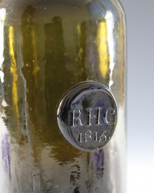 ANTIQUE GLASS SEALED WINE BOTTLE RHC 1815 - ADDITIONAL PHOTO 7