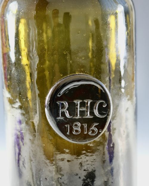 ANTIQUE GLASS SEALED WINE BOTTLE RHC 1815 - ADDITIONAL PHOTO 8