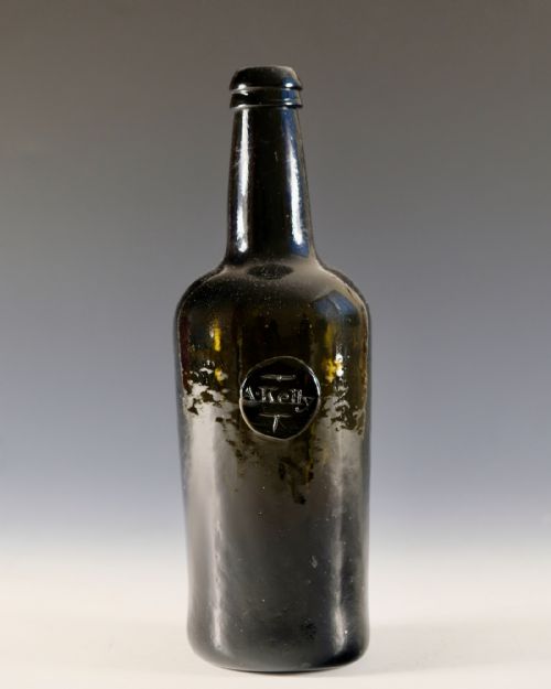 ANTIQUE GLASS SEALED WINE BOTTLE A KELLY C1790 1800 - ADDITIONAL PHOTO 2