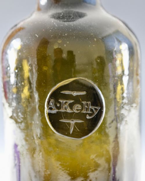 ANTIQUE GLASS SEALED WINE BOTTLE A KELLY C1790 1800 - ADDITIONAL PHOTO 4