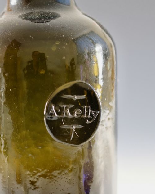 ANTIQUE GLASS SEALED WINE BOTTLE A KELLY C1790 1800 - ADDITIONAL PHOTO 5
