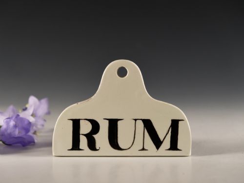 bin label rum mid 19th century - CATEGORY: ANTIQUE CERAMICS - DATED 19TH CENTURY
