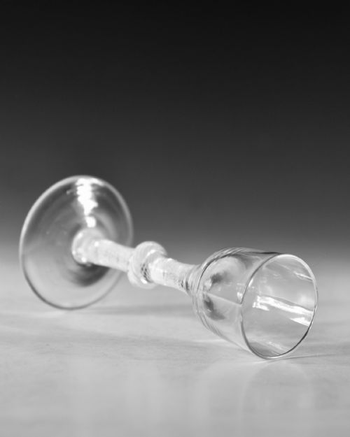 ANTIQUE GLASS MULTI SPIRAL OPAQUE TWIST WINE GLASS ENGLISH C1765 - ADDITIONAL PHOTO 4