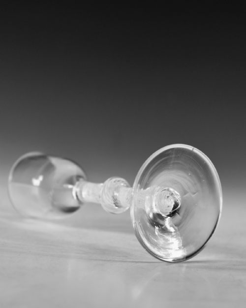 ANTIQUE GLASS MULTI SPIRAL OPAQUE TWIST WINE GLASS ENGLISH C1765 - ADDITIONAL PHOTO 6